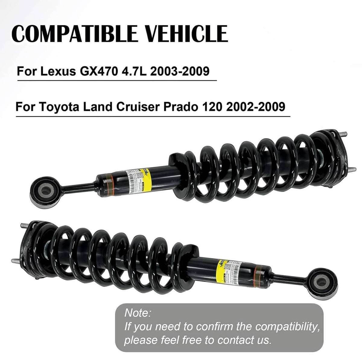 Solidspare 4X Front Rear Shock Absorber Strut Assys For Lexus GX470 Toyota Land Cruiser 120