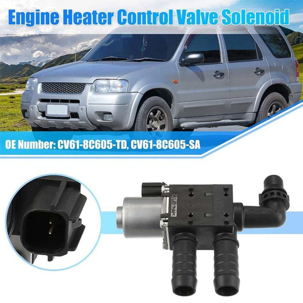 Solidspare Engine Heater Control Valve Solenoid for 2013-2019 Ford Escape CV61-8C605-SA