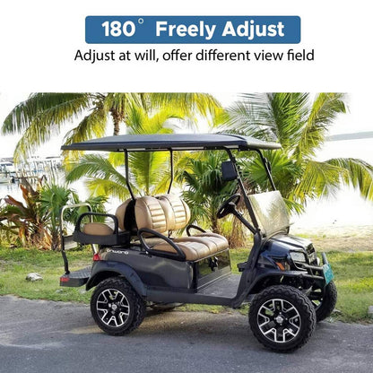 Solidspare Adjustable Golf Cart Side Rear View Mirrors for Club Car EZ GO Yamaha and Others
