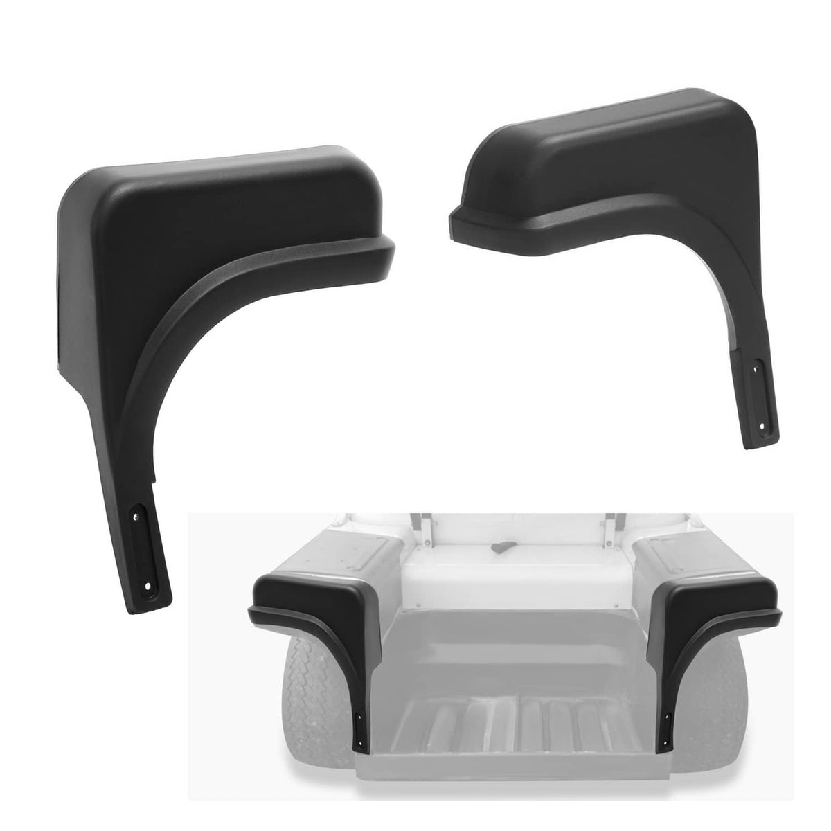 Solidspare For 1989-1994 EZGO Marathon Plastic Golf Cart Fender Cap Driver & Passenger Side