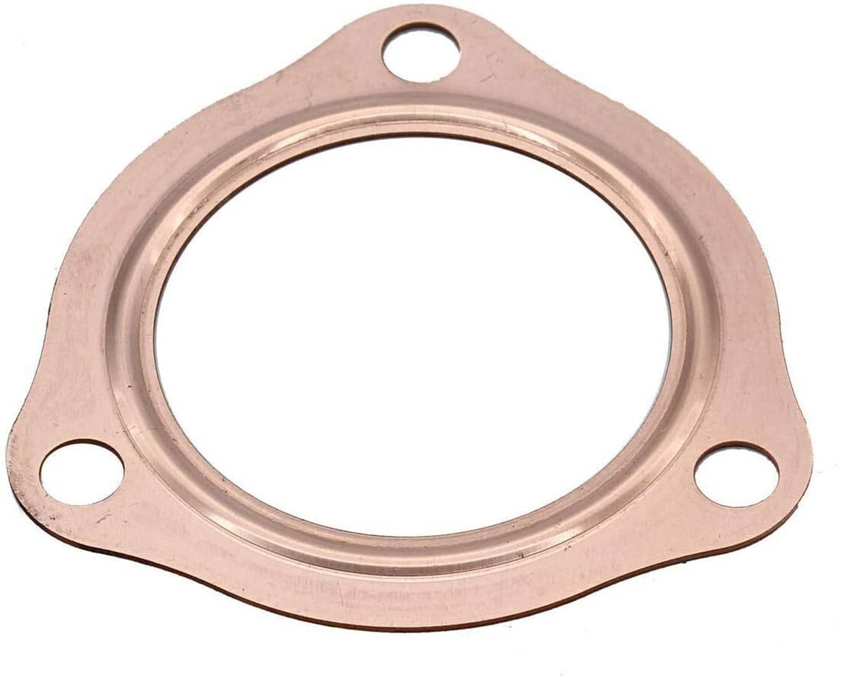 Solidspare 2Pcs 2.5"Universal Copper Header Exhaust Collector Gaskets Flanges 3-Hole 2-1/2"