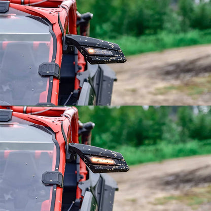 Solidspare UTV Racing Rearview Mirrors LED Light Fit For Can Am Maverick X3 MAX Turbo 17-24