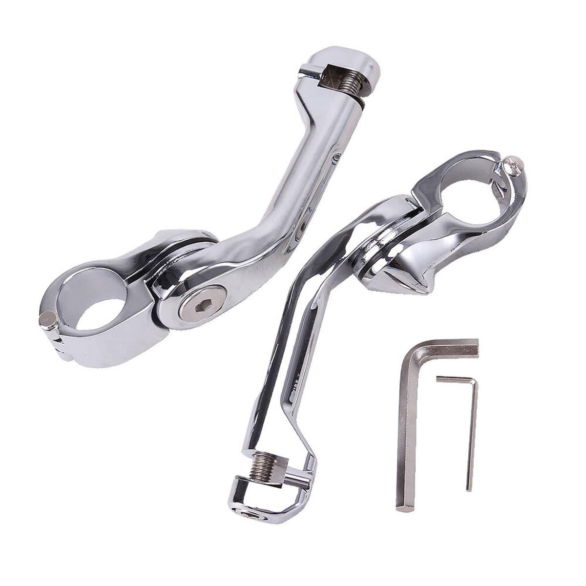 Solidspare Motorcycle Long Foot Highway Pegs For Harley Road King Street Glide 1-1/4" Bars