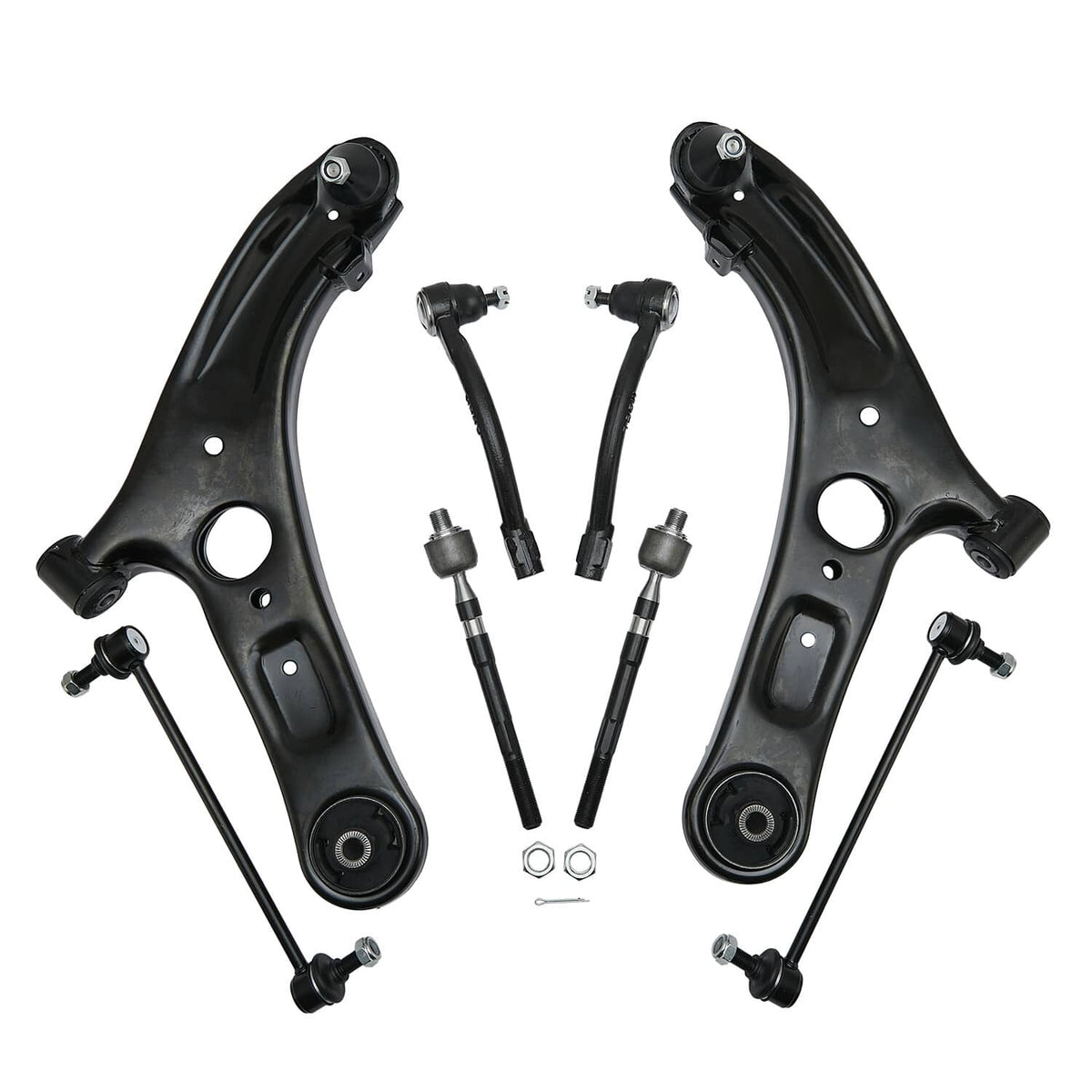 Solidspare 8Pcs Front Lower Control Arms Tie Rod Sway Bar for Hyundai Elantra / Sedan / GT