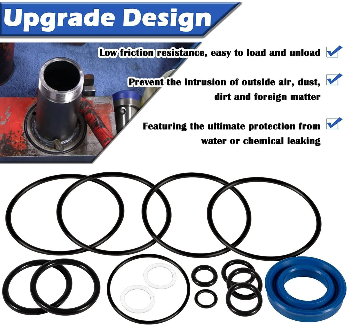 Solid Spare Floor Jack Seal Replacement Kit for Sears, Craftsman, MVP - 214.50136, G-493LWM