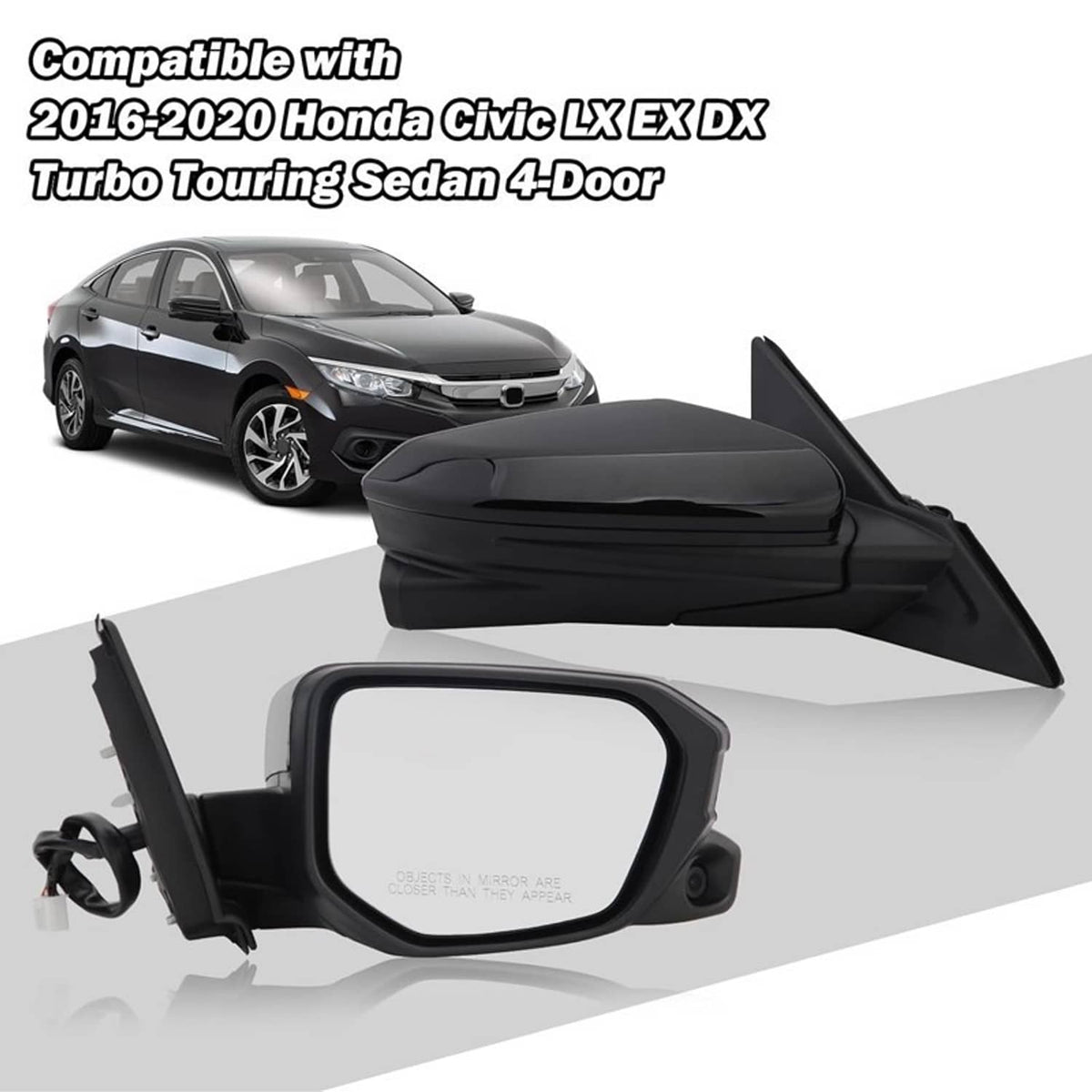 Solidspare NEW Right Side Mirror 11 Pins For Honda Civic 2016-2021 w/ Camera Power Heated