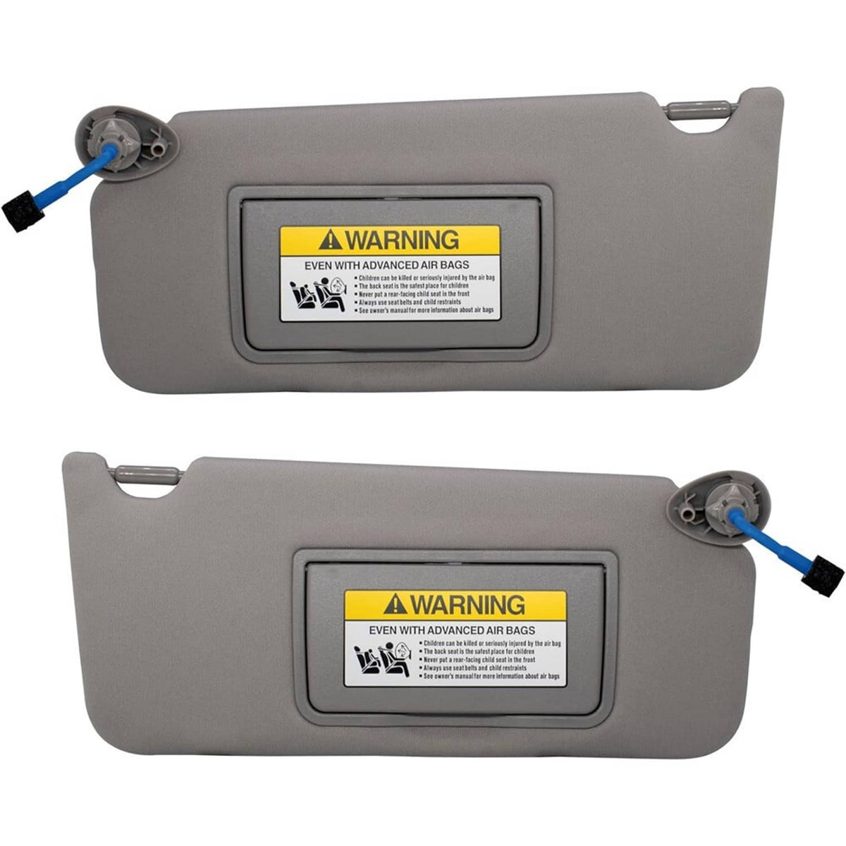 Solidspare Pair Gray Sun Visor w/ Light & Mirror For 2008-2017 Honda Accord 83280TA5A51ZA