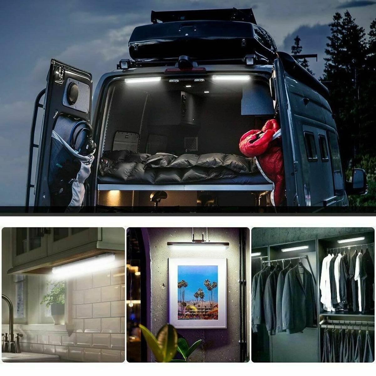 Solidspare 4Pcs 12V 108LED RV Ceiling Dome Light LED Interior Lighting for Trailer Camper