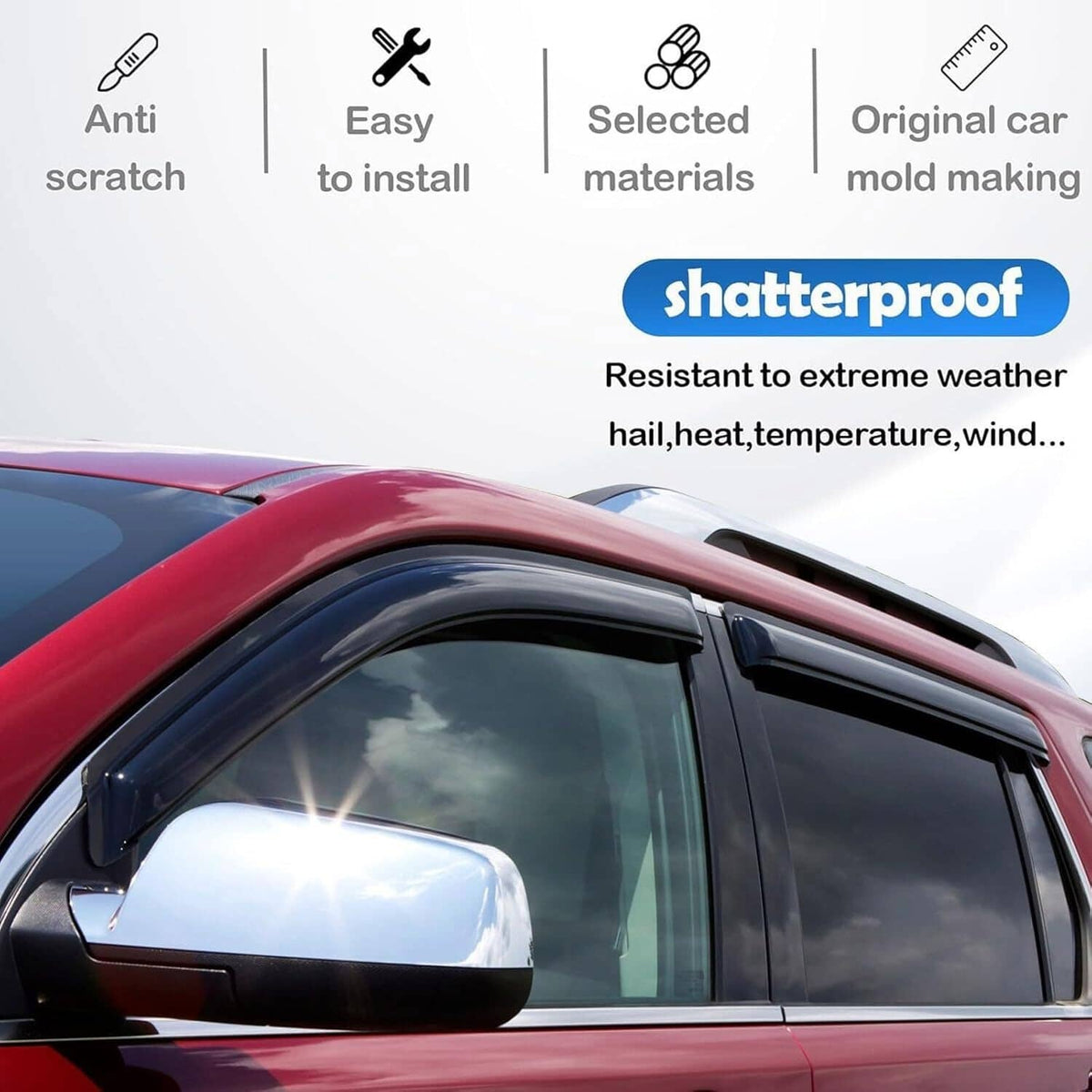 Solidspare Black Window Visor Vent Rain Guards For 2013-2017 Honda Accord Sedan 4 Door