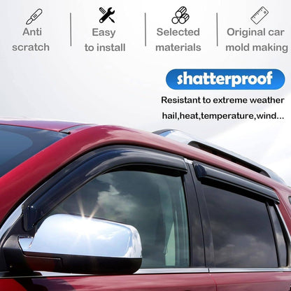 Solidspare Black Window Visor Vent Rain Guards For 2013-2017 Honda Accord Sedan 4 Door