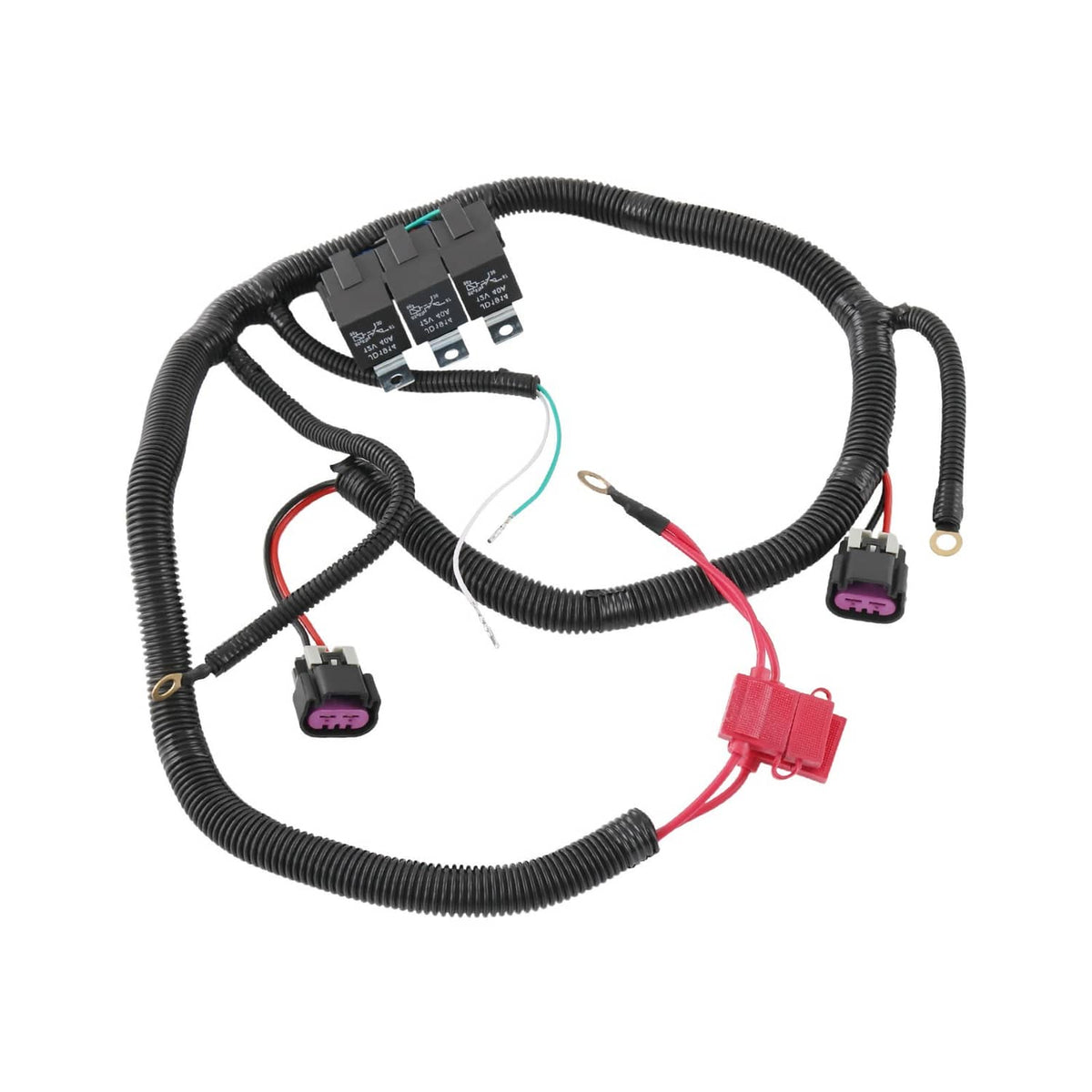Solidspare 7L5533A226T Dual Electric Fan Upgrade Wiring Harness Kit for GM 1999-2006 ECU
