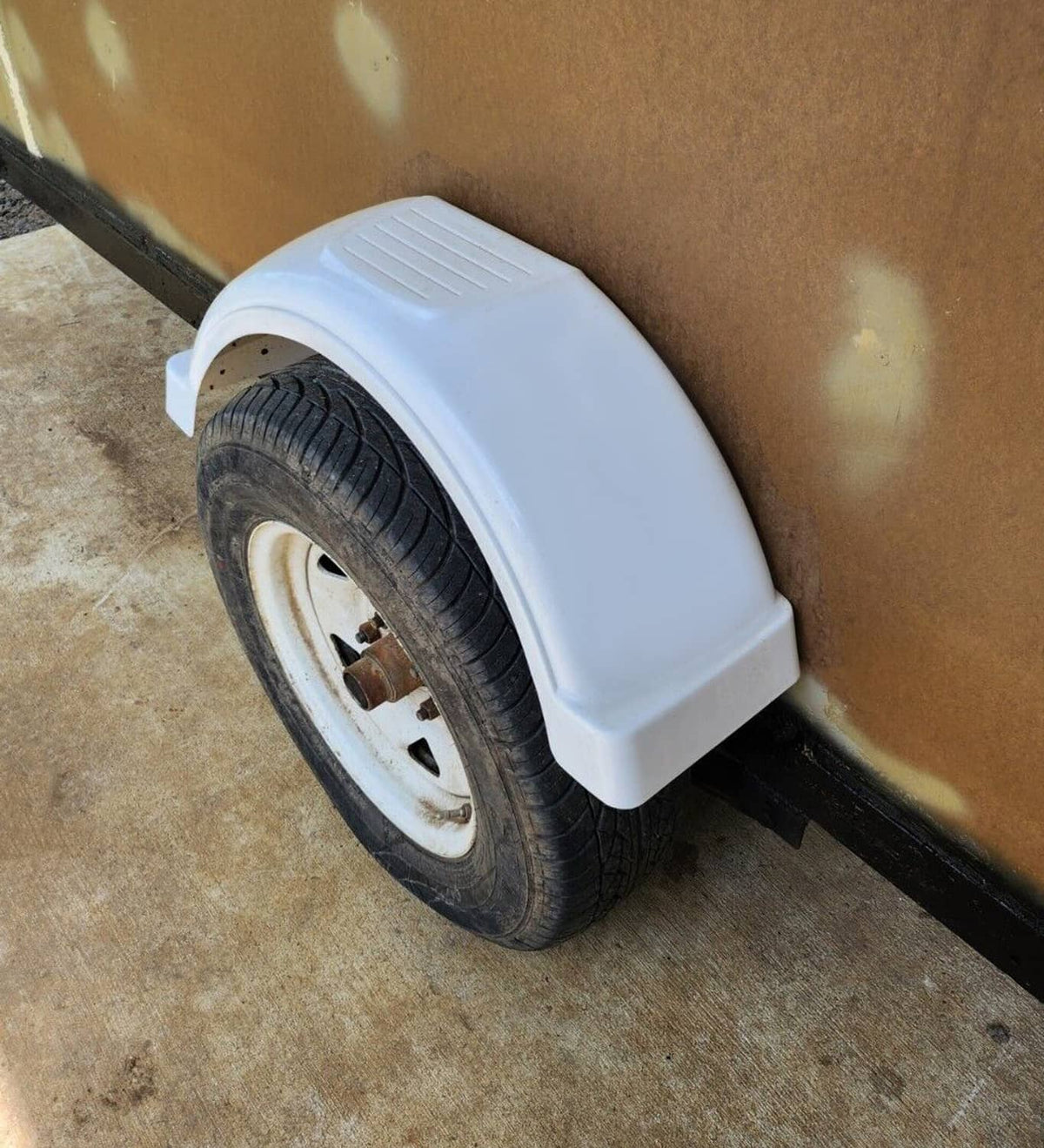 Solidspare Pair of White Single Axle Trailer Fenders for Boat 13" Wheels Tire Skirt