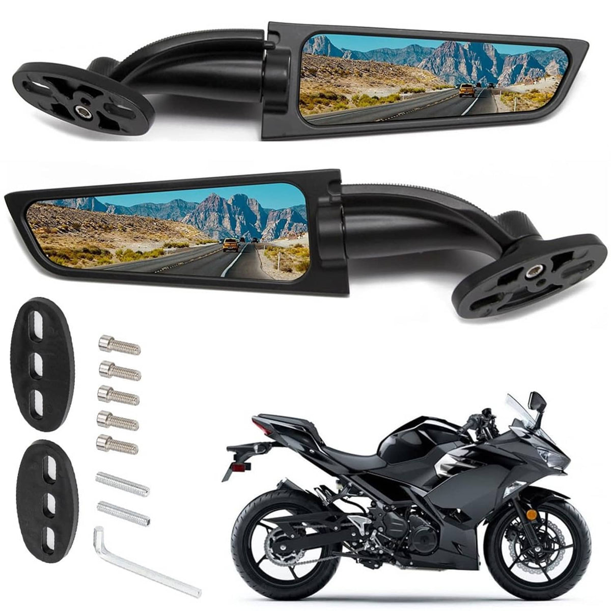 Solidspare Motorcycle Side Mirrors For Suzuki GSXR600 GSX R600 GSXR750 GSXR 750 2005-2021