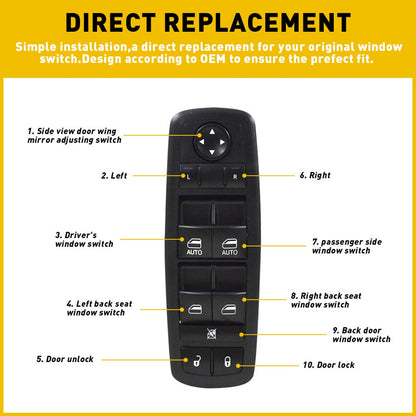 Solidspare 68086693AC For Jeep Grand Cherokee Dodge Car Power Window Master Control Switch