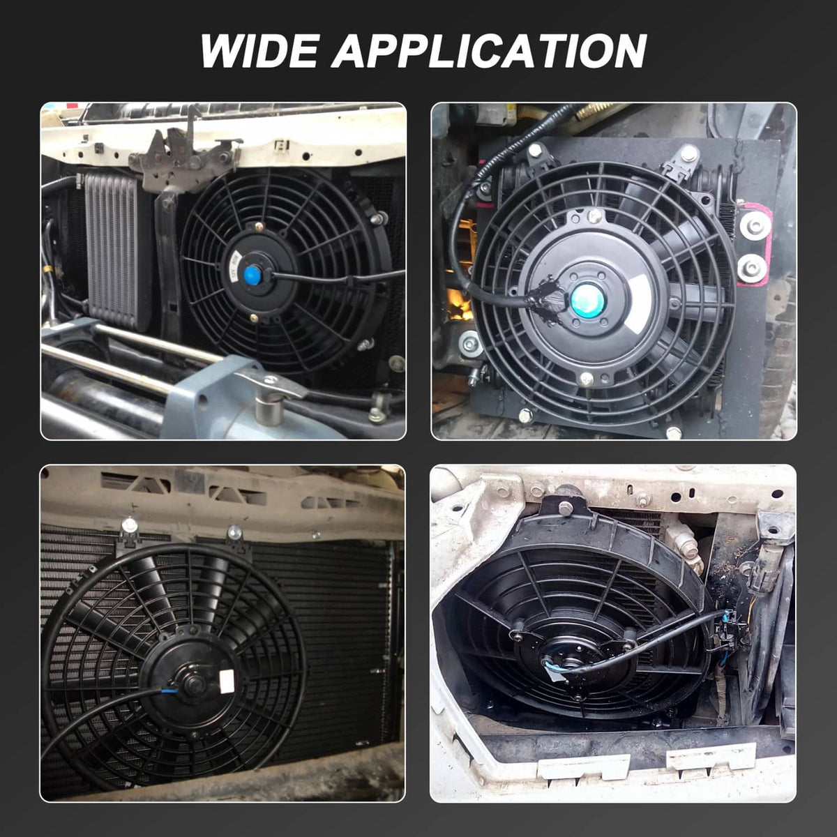 Solidspare Universal Electric Radiator Slim Cooling Fan Push Pull 10" Inch 12v 80w 1750CFM