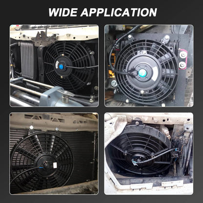 Solidspare Universal Electric Radiator Slim Cooling Fan Push Pull 10" Inch 12v 80w 1750CFM