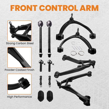Solidspare 12x Front Upper Lower Control Arm Kit for 2007-2013 Escalade Chevy Silverado GMC