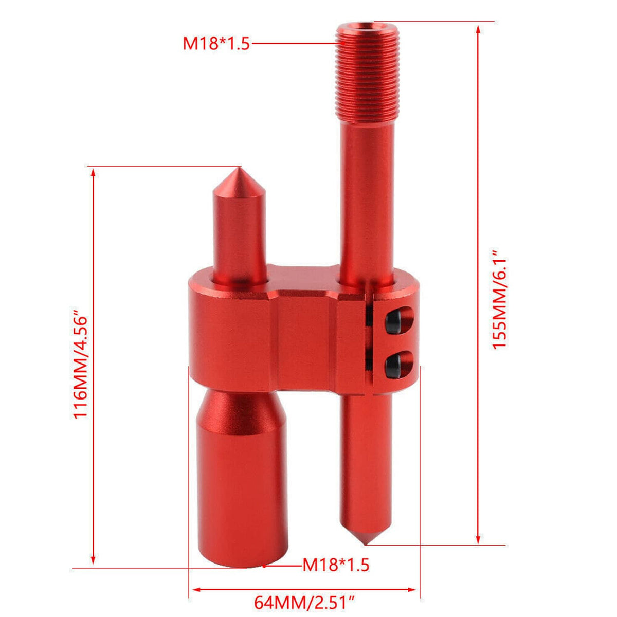 Solidspare Car Alloy H Type Shift Knob Extension Adjustable Extender Gear Shifter+3 Adapter