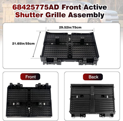 Solidspare Front Radiator Shutter Assembly w/motor For 2022-2025 Jeep Wagoneer 68425775AC