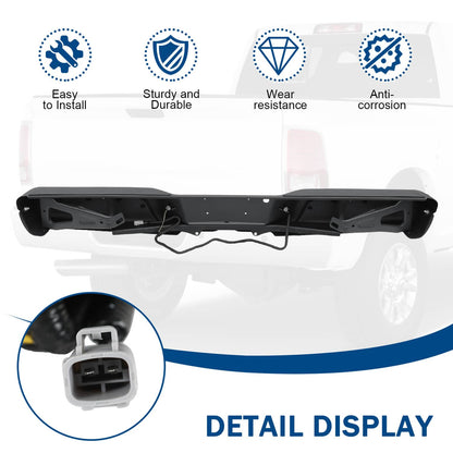 Solidspare REAR STEP BUMPER ASSEMBLY STEEL WITH PADS FOR 1997-2004 DODGE DAKOTA BLACK