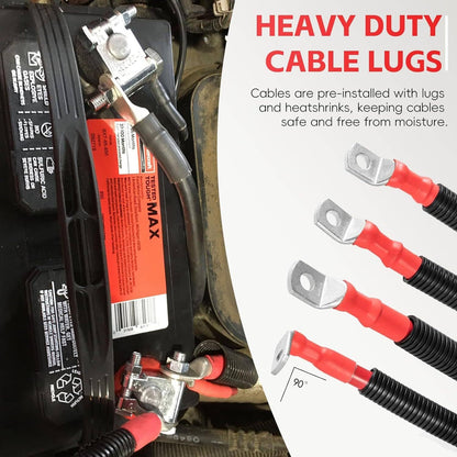 Solid Spare Battery Cables Kit For 2003-2007 Ford Superduty F250 F350 F450 6.0L Powerstroke