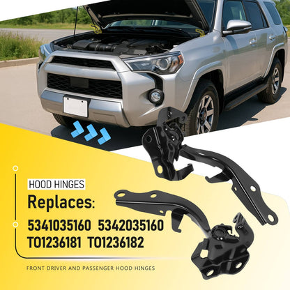 Solid Spare For 2010-2024 Toyota 4Runner LH & RH Hood Hinge Set TO1236181 TO1236182
