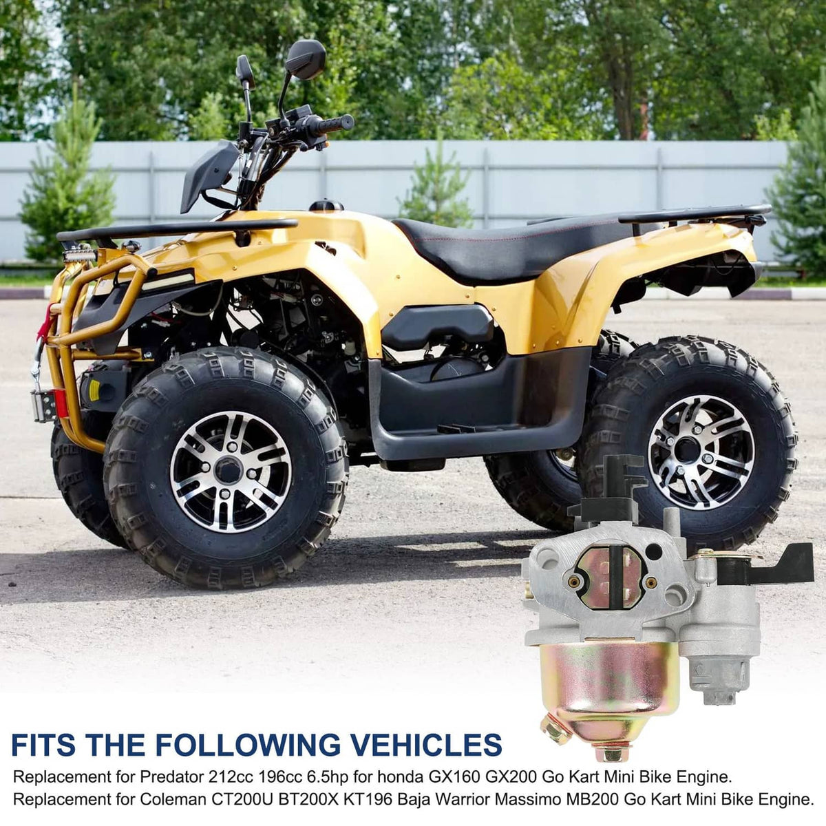 Solidspare Gas Fuel Tank Carburetor Kit For Predator 212cc 196cc Honda GX160 GX200