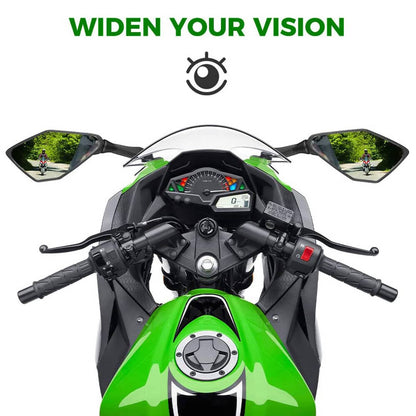 Solidspare For Kawasaki Ninja ZX6R 636 2011-2017 Left & Right Rearview Side Mirrors Black