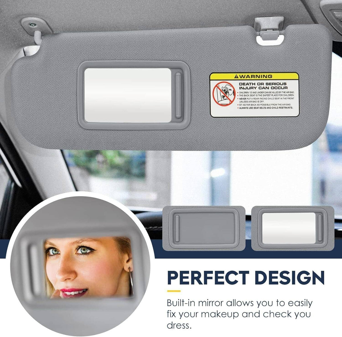 Solidspare 1 Pair LH/RH Driver & Passenger Side Sun Visor Set For 2012-15 Hyundai Veloster