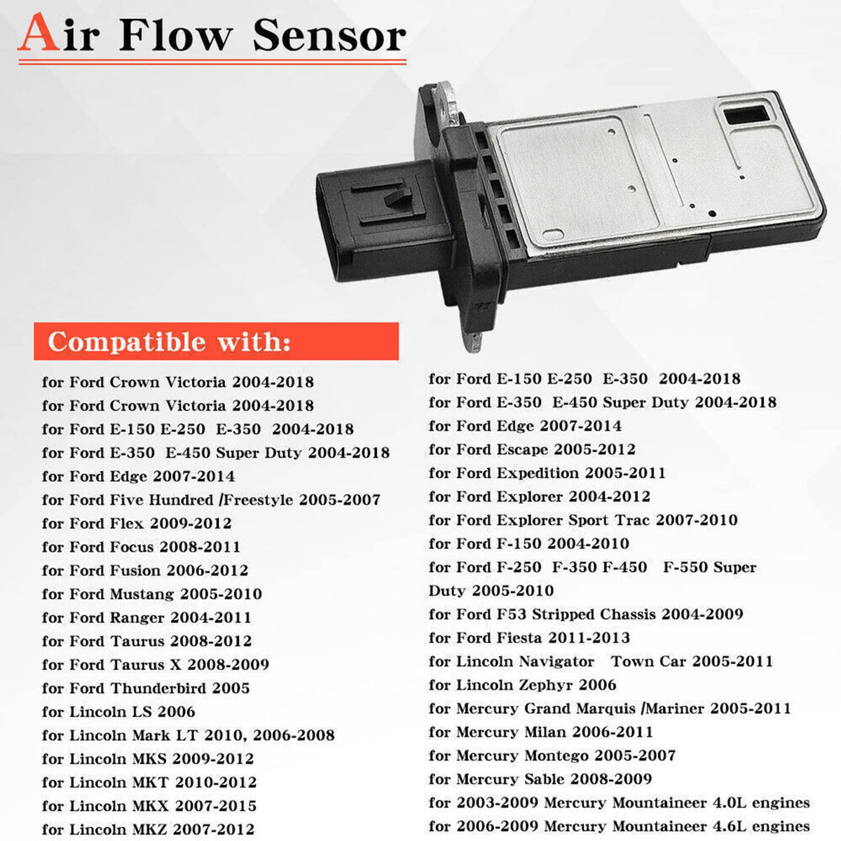 Solidspare For Ford Mazda F150 MAF Motorcraft Mass Air Flow Sensor AFLS131 3L3A-12B579-BA