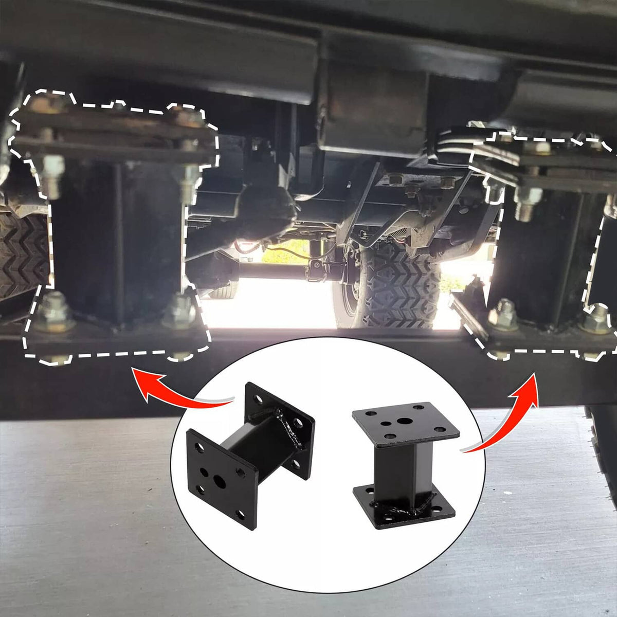 Solidspare 4" Block Lift Kit Golf Cart Fit EZGO Marathon Electric 1975-1993 Front & Rear