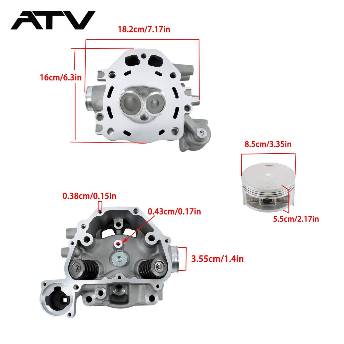 Solidspare For Honda TRX420 09-24 12200-HP7-A01 Rebuild Kit Gaskets  Cylinder Head Assembly