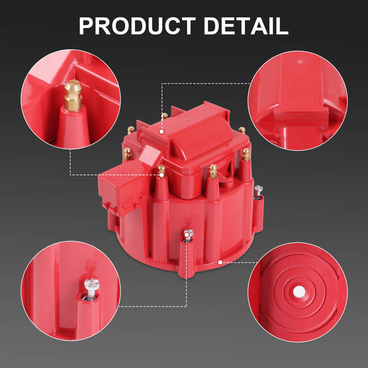 Solidspare Red HEI Large Distributor Cap Rotor Kit FOR CHEVY GM SBC BBC 305 327 350 396 454
