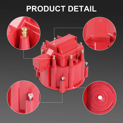 Solidspare Red HEI Large Distributor Cap Rotor Kit FOR CHEVY GM SBC BBC 305 327 350 396 454