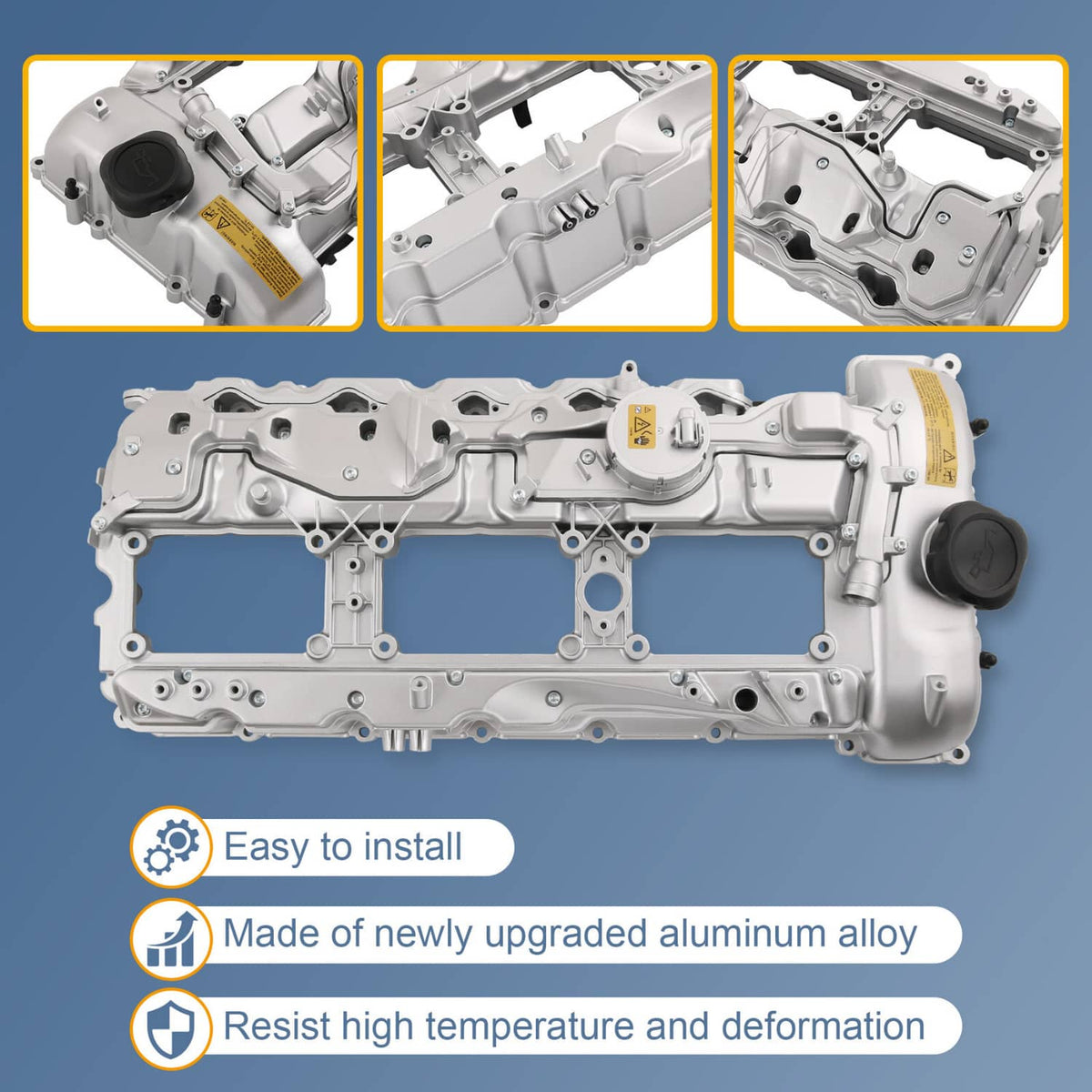 Solidspare ALUMINUM Valve Cover w/ Gasket & Cap For BMW 135i 335i 535i 640i 740i X3 X5 N55