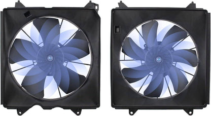Solidspare 2Pcs A/C Condenser Radiator Cooling Motor Fan For 2013-2017 Honda Accord Touring