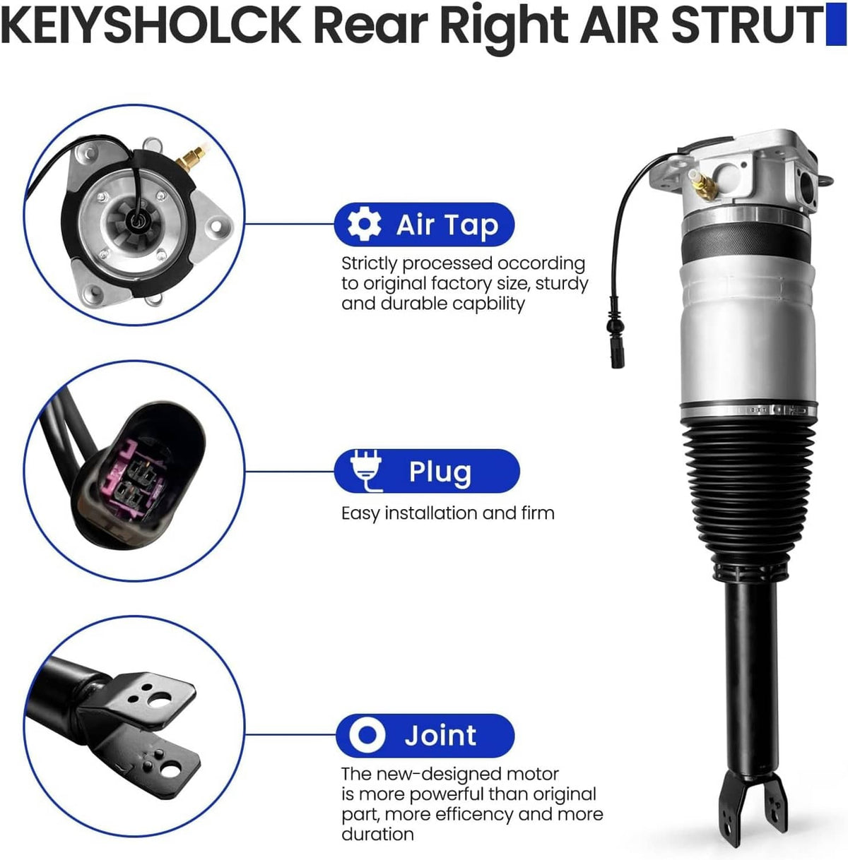 Solidspare Pair Rear Air Suspension Shock Struts For 04-18Bentley Continental Flying Spur