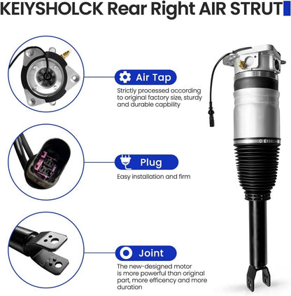 Solidspare Pair Rear Air Suspension Shock Struts For 04-18Bentley Continental Flying Spur