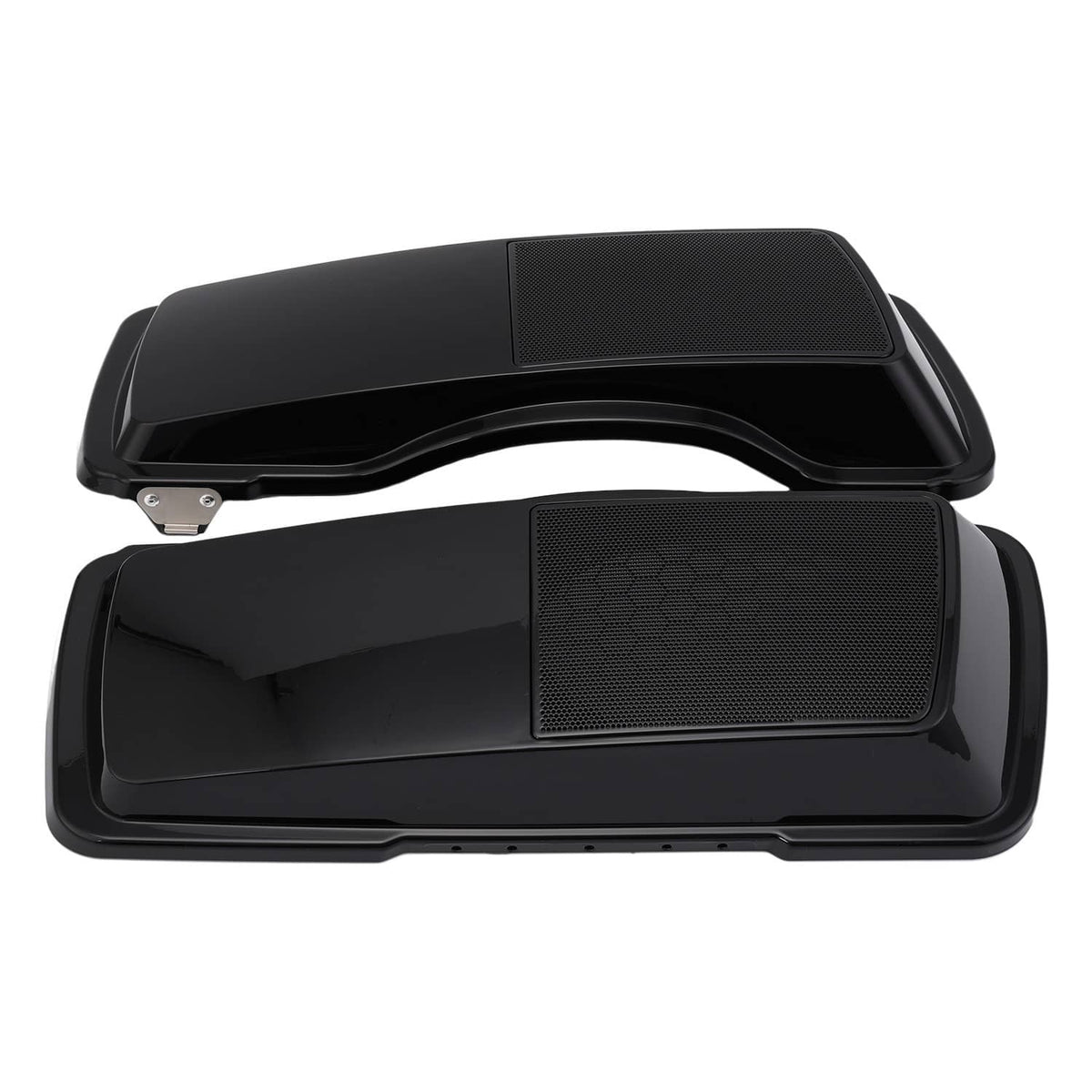 Solidspare Vivid Black Hard Saddlebag Speaker Cover For 1993-2013 Harley Touring Models