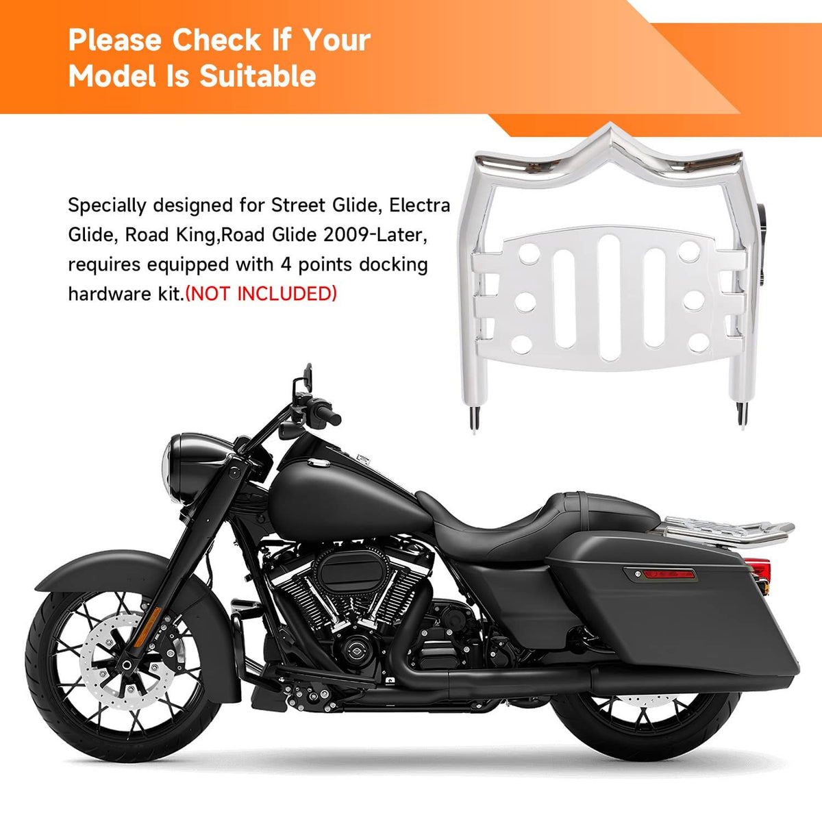 Solidspare For 2015+ Harley Touring Road Glide FLTRX FLTRXS Chrome Detachable Luggage Rack
