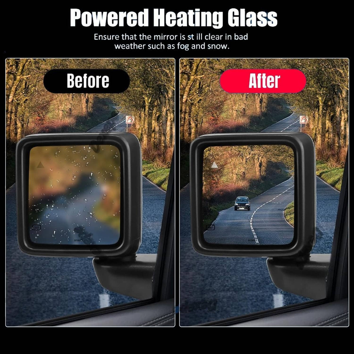 Solidspare Left & Right Side Rear Mirror w/Blind Spot For 2018-2025 Jeep Wrangler Gladiator