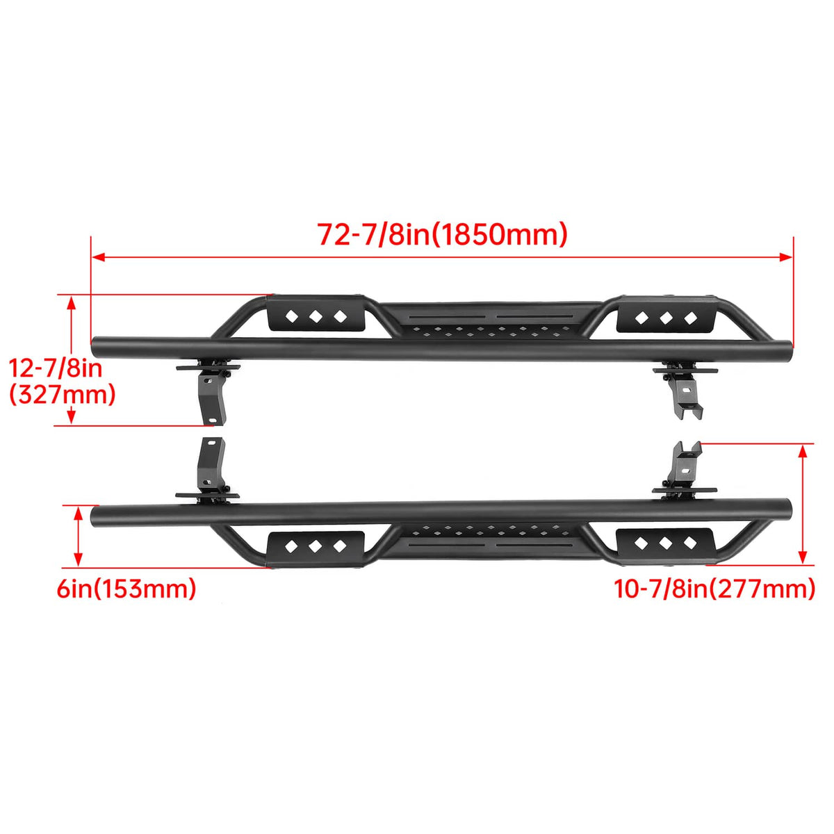 Solid Spare Fits 2021-2024 Ford Bronco 4 Door Side Steps Running Boards Nerf Bars Textured
