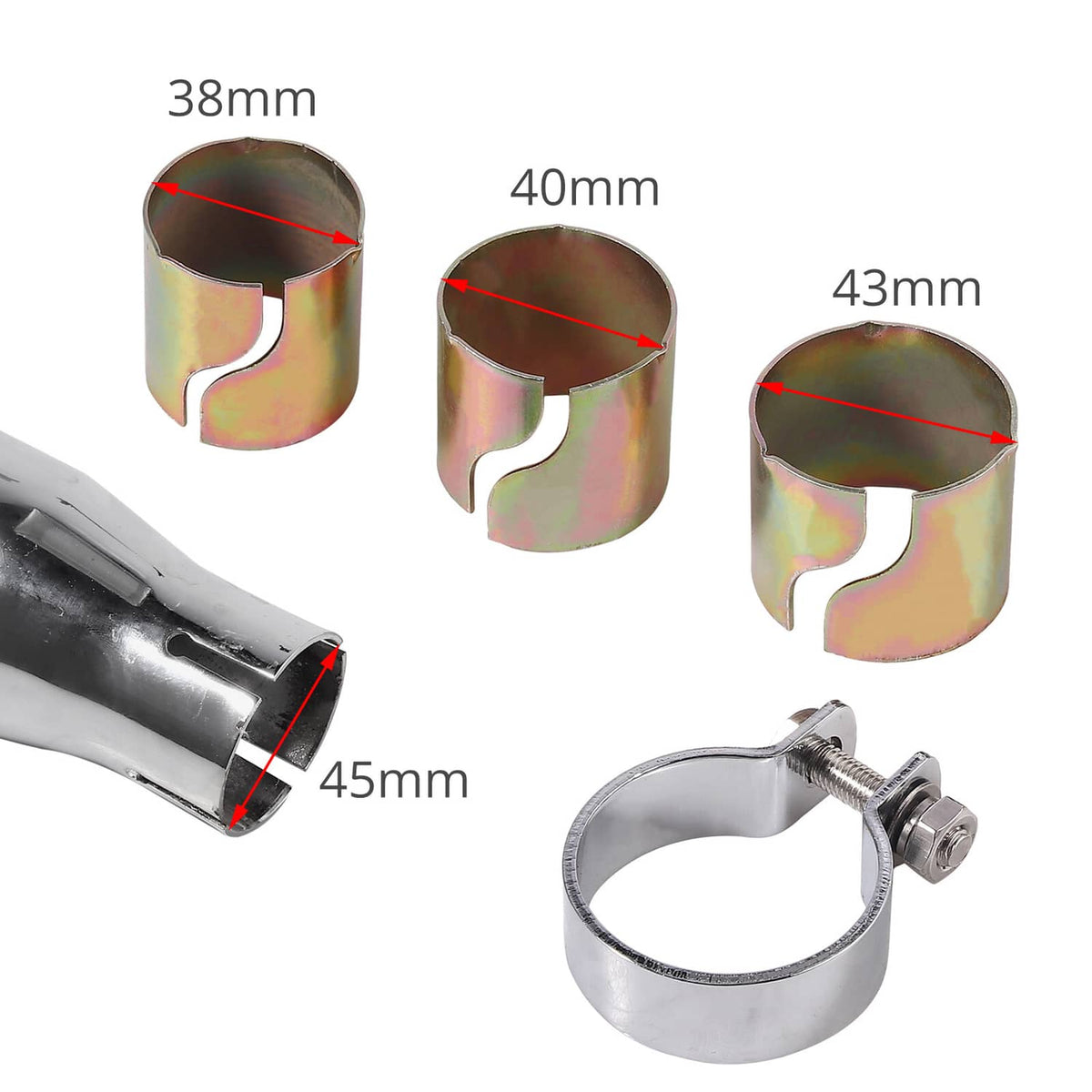 Solidspare LH&RH Motorcycle Exhaust Muffler Pipe Removable Silencers for Cafe Racer Bobber