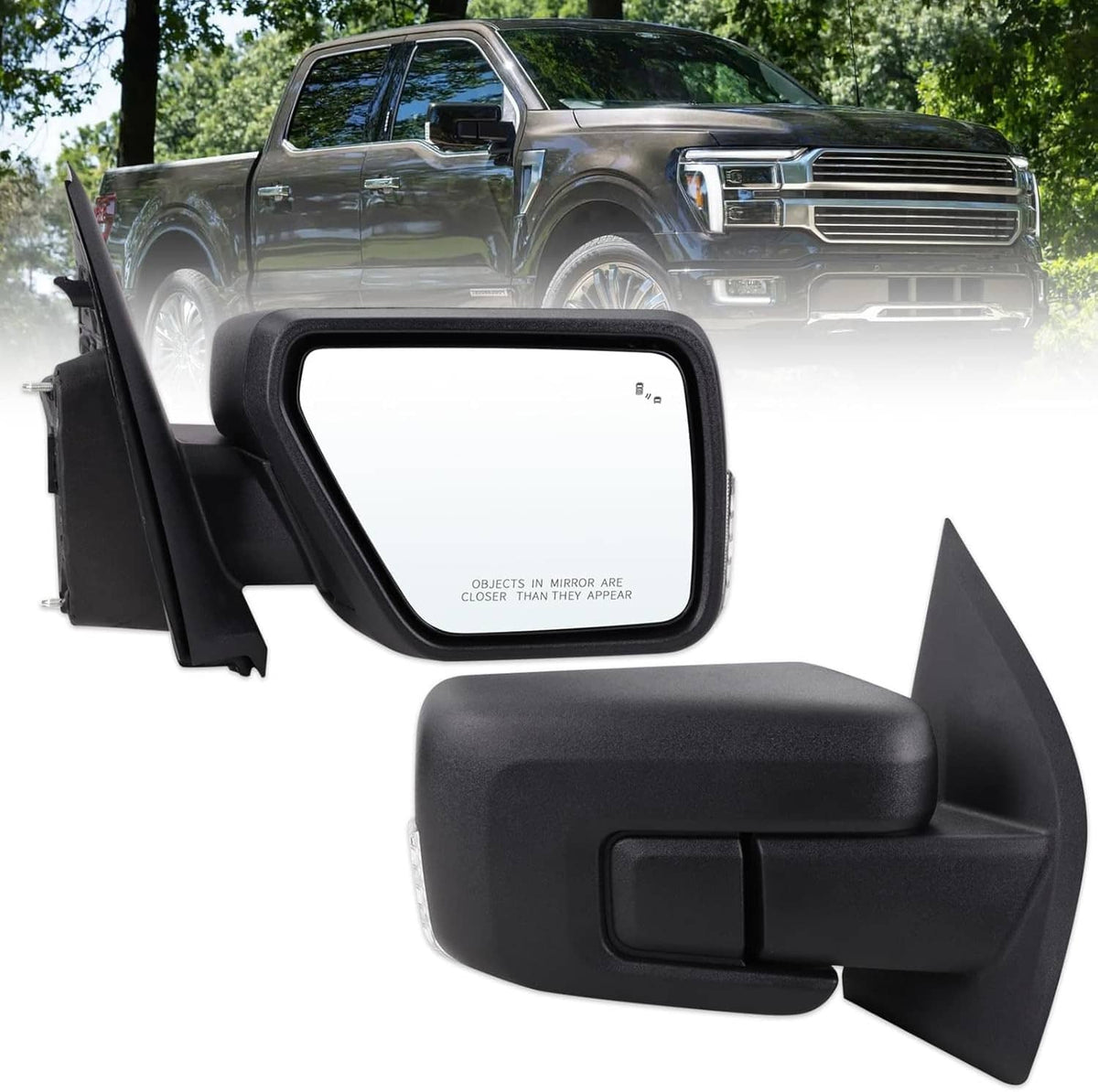 Solidspare New Pair Mirror Turn Signal Temp Sensor Puddle Light For 2021-24 Ford F-150 F150