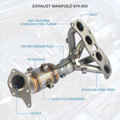 Solidspare Exhaust Manifold Catalytic Converter for 2007-2013 Nissan Altima 2.5L L4