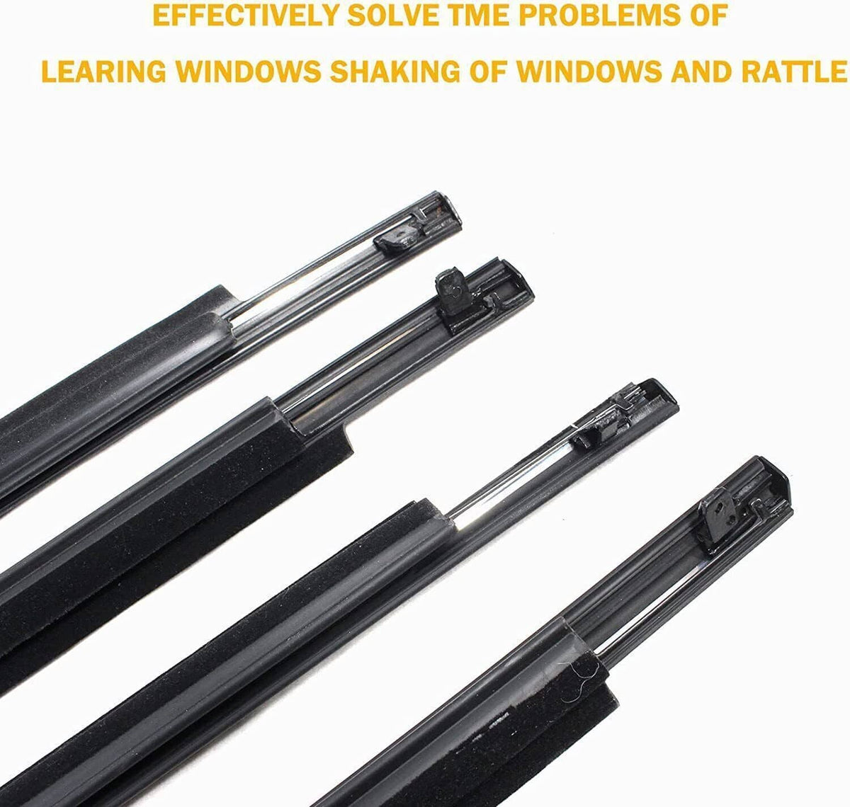 Solidspare 4Pcs Door Window Weatherstrips Belt Seal Moulding Trim For Toyota Corolla 09-12