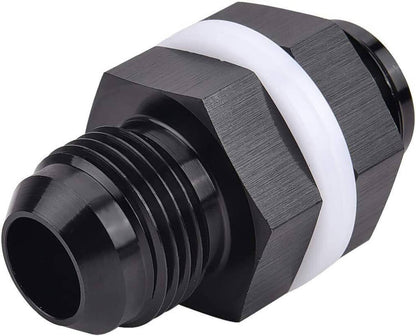 Solidspare 2Pcs -10AN AN10 Flare Fuel Cell Bulkhead Fitting With Teflon Washer Aluminum