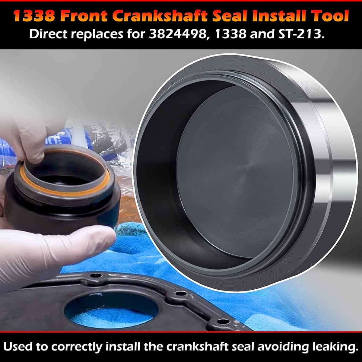 Solid Spare 5046 & 1338 Front Crankshaft Seal Installation Tool for Cummins 3.9L 5.9L 6.7L