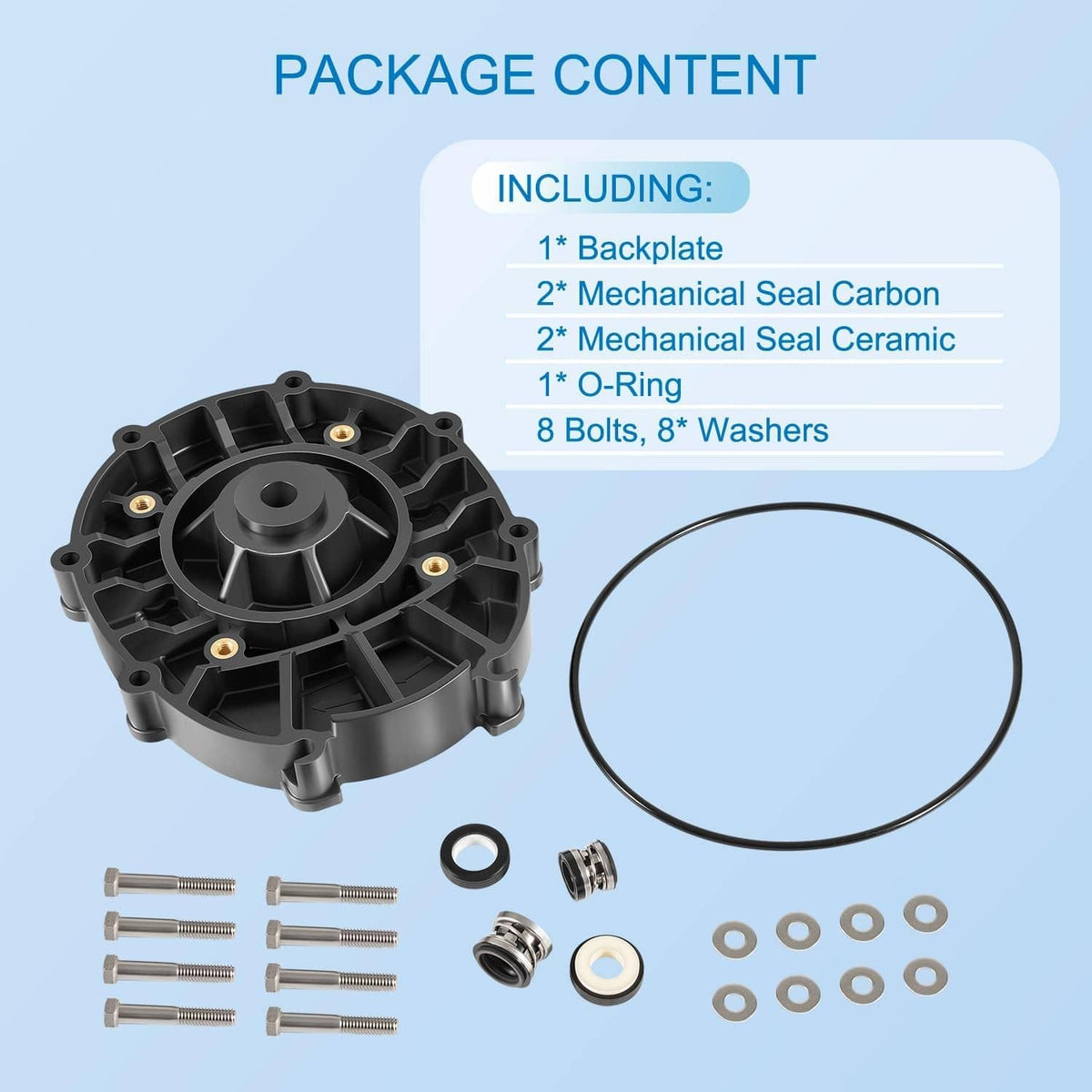 Solid Spare Replace R0445200 Backplate Kits for Zodiac Jandy Pool & Spa Pumps ePump, Stealth