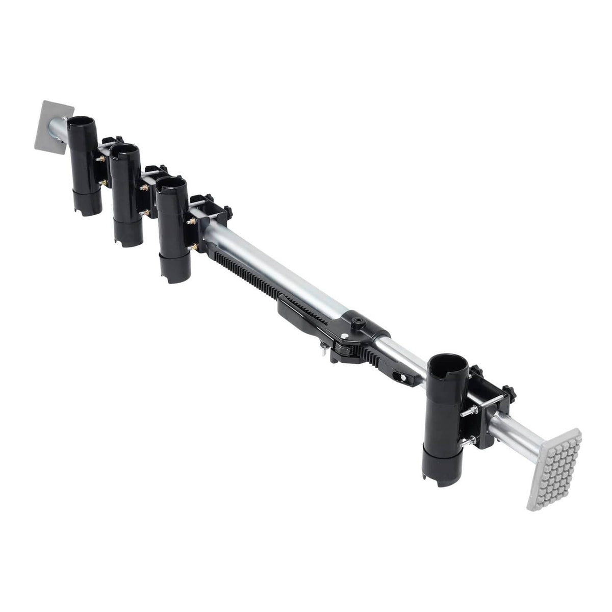 Solid Spare Truck Bed Rod Rack Fishing 4 Rod Holder Aluminum Adjustable Pickup Silvery Black